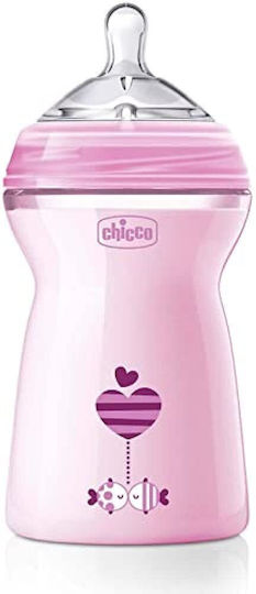 Chicco Plastic Baby Bottle Natural Feeling Anti-Colic with Silicone Teat for 0+ Months Pink 150ml