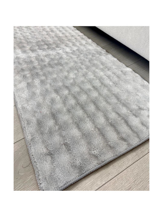 Linea Home Non-Slip Runner Furry Silver Rug 70x200cm