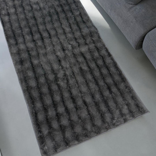 Linea Home Αντιολισθητικό Χαλί Διάδρομος Γούνινο Γκρι 70x150cm