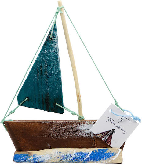 Piteros Small Wooden Tabletop Decor Ship Colored Wooden Canvas Min2 Light Green 12x12x3/100g