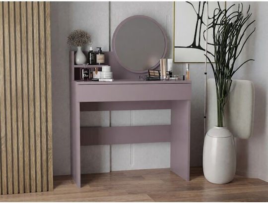 Masă de Toaletă Kailua 2828 Din Lemn Violet cu Oglindă 90x40x133cm