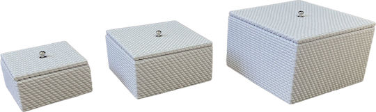 Espiel Cutie De Depozitare Din Plastic Cu Capac Alb 20x20x12cm