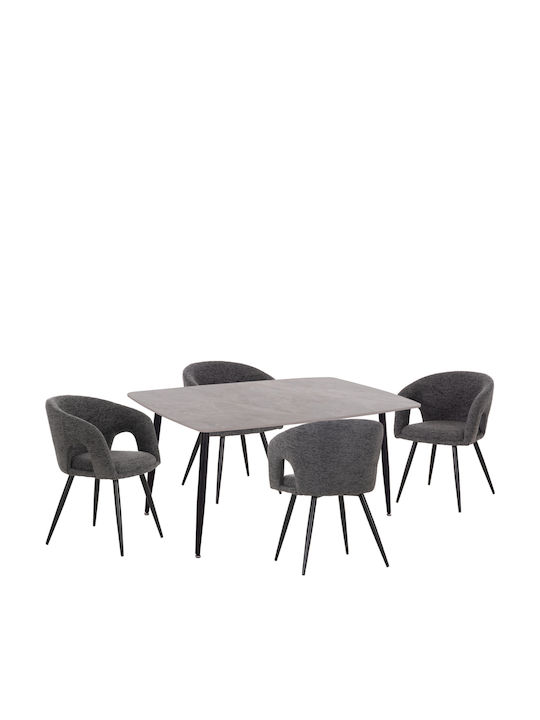 Τραπεζαρία με 4 Καρέκλες 160x80εκ.