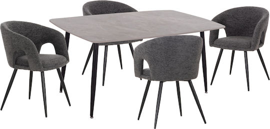 Esszimmermöbel-Set mit 4 Stücken 160x80cm