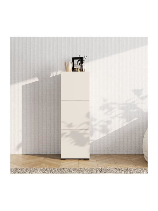 Wand Wohnzimmer Vitrine aus MDF mit Verglasung & Beleuchtung Cashmere 39x35x117cm