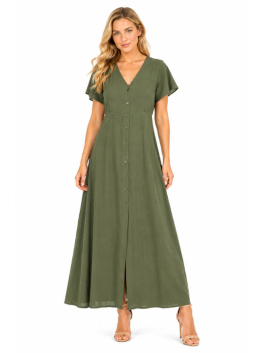 Summer Maxi Dress Khaki SC-PS24-1051-26DR-Khaki