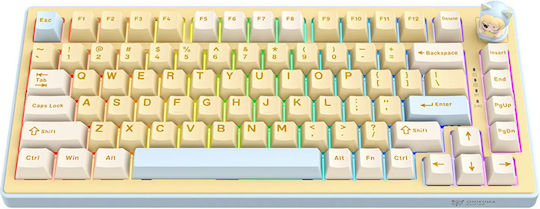 Onikuma MT707 Ασύρματο Gaming Μηχανικό Πληκτρολόγιο 75% με RGB φωτισμό (Αγγλικό US) Κίτρινο
