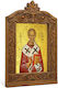 Heiligenikone St. Nikolaus Holzbild Ikone mit Dornen 30cm