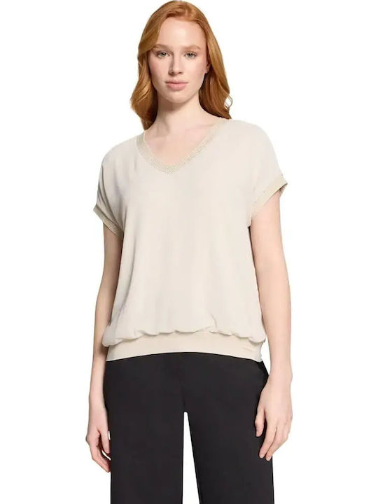 Γυναικείο Crop Top Σατέν με V Λαιμόκοψη Soft Λαμψη