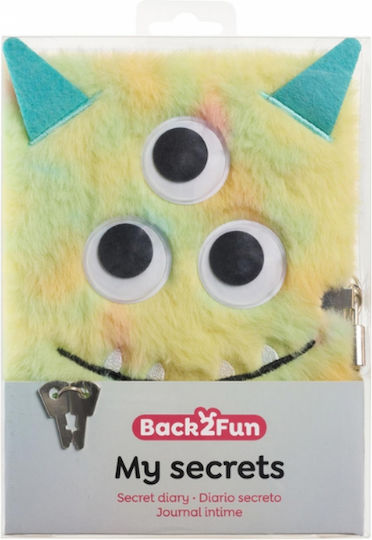 Miquelrius Fluffy My Secrets Notepad 80 Sheets Ruled with Lock Beast