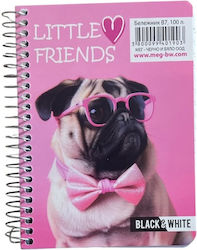Black & White Hund Notizblock Spirale Geregelt Schwarz Black & White Hund Notizblock Spirale Geregelt Schwarz
