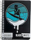 Black & White Surfer Blocul De Notițe Spiral 100 Foi Cu Dungi Negru