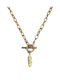 Dorian Gray Gold Plated Steel Necklace Grey