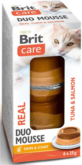 Brit Care Wet Cat Food for Adult Cats with Tuna and Salmon 6x25gr