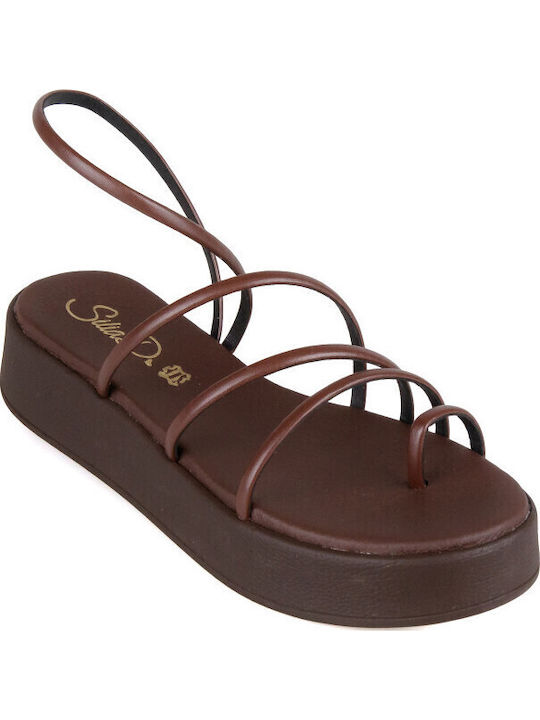 Hera Sandals Δερμάτινα Σανδάλια Καφέ