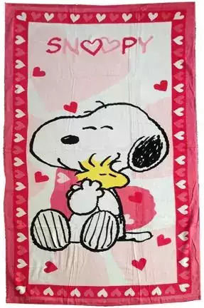 Детска Плажна Кърпа Snoopy 92064-2 76x152см 100% Памучен Велюр Памук 350г Розово Бяло