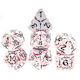 Suegao Set 7 Adler Solide Metallwürfel Rollenspiele Weiß/Schwarz-Rot