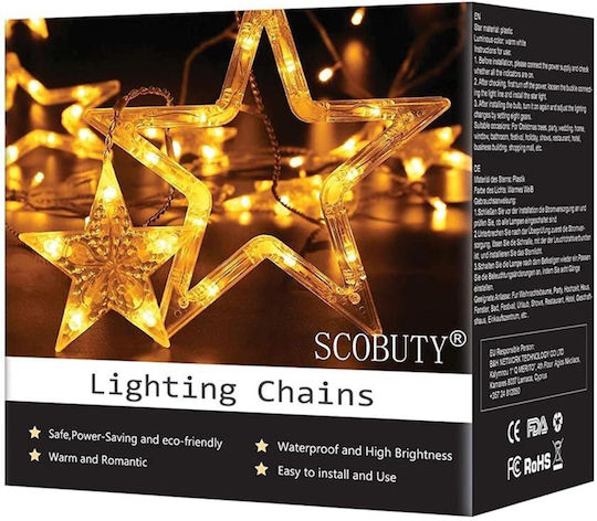 Christmas Waterproof Illuminated Plastic Star Warm White