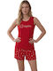 Lindros Summer Women's Pyjama Set Red