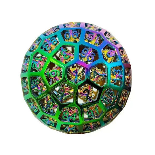 Suegao 100-sided Hollow Metal Polyhedral Die Tabletop Rpg Multicolor
