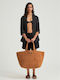Fabric Women's Tote Handbag Orange