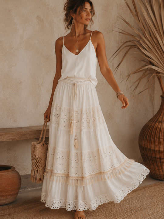 Hohe Taille Maxi Damenrock Boho
