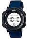Jaga Digital Herrenuhr 44mm Batterie mit Blauem Gummiarmband
