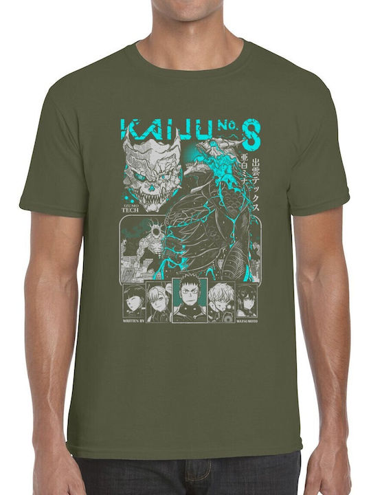T-shirt Kaiju No 8 Izumo Tech Манга Илюстрация Pop Culture Военно Зелен