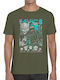 T-shirt Kaiju No 8 Izumo Tech Манга Илюстрация Pop Culture Военно Зелен