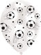 Latex Balloon Set – White Football Balls 6 Pieces