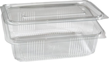 Einweg-Plastikgeschirr Pet Parallele Linien Eingebetteter Deckel 2000cc 50 Stück
