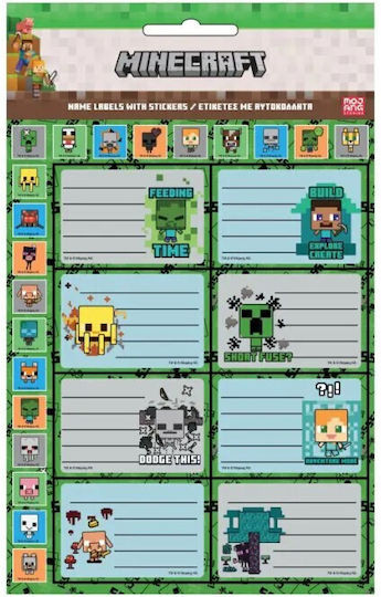 Gim Minecraft Notebook Etiketten 16 Stück