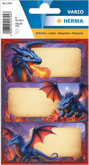Herma Dragons Ετικέτες Τετραδίων 9τμχ