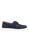 Leather Men's Boat Shoes in Blue Color