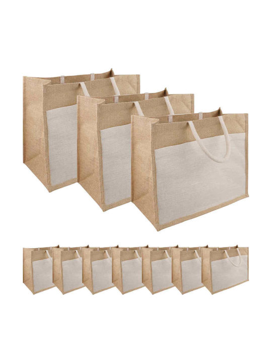 vidaXL Cotton Shopping Bag in White Colour