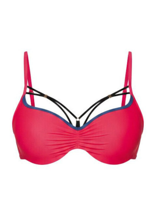 Bikini Σουτιέν με Ενίσχυση Κοραλλί/θαλασσί
