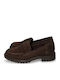 Δερμάτινα Γυναικεία Loafers σε Καφέ Χρώμα