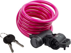 M-wave Кабелна ключалка за велосипед Cable Lock 10x1800mm Розова