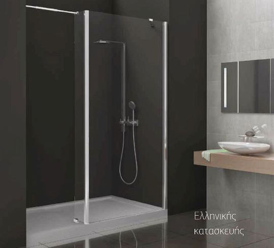 Aquarelle Walk In Διαχωριστικό Ντουζιέρας με Συρόμενη Πόρτα 100x190cm Clear Glass Chrome