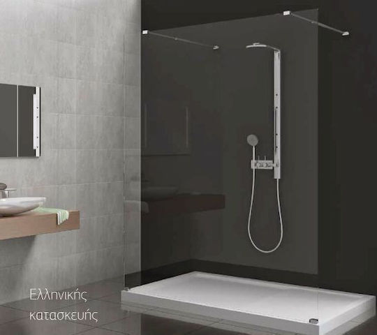 Aquarelle Walk In Разделител На Душ С Плъзгаща Се Врата 140x190см Прозрачно Стъкло Chrome