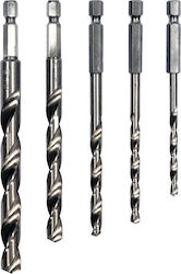Sthor Set of 5 HSS Drills with Hexagon Shank for Metal Sthor Set of 5 HSS Drills with Hexagon Shank for Metal