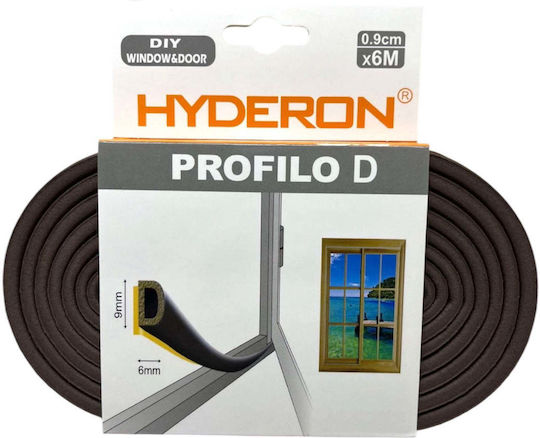 Hyderon Profilo Foam Door Draft Stopper for Window / Door in Brown Colour 9mx6cm