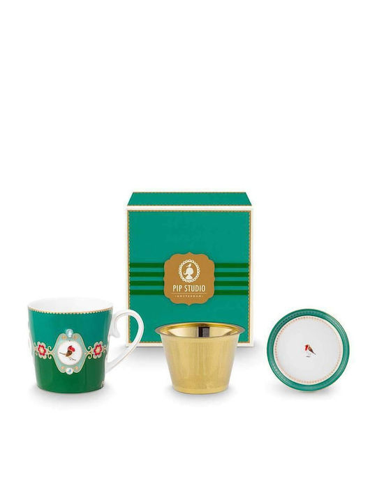 PiP Studio Love Birds Set Cesti de Ceai din Por...