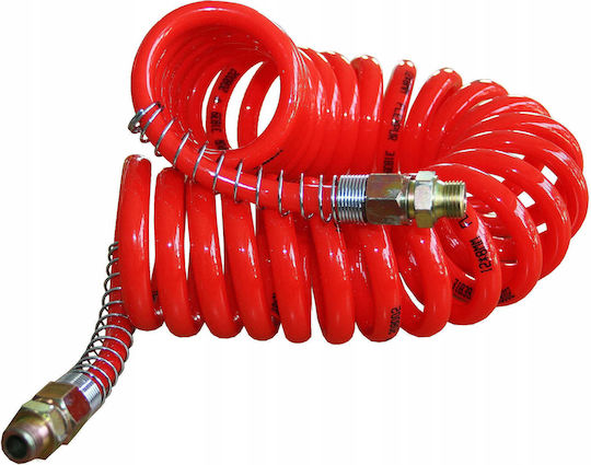 Spiral Pneumatic Hose M22 6m Silicone Red