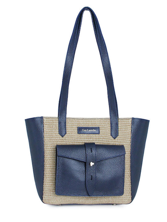 Guy Laroche Straw Women's Shoulder Bag Blue
