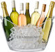 Relaxdays Champagners Simple Din Plastic Transparent 8lt Cu Dimensiuni 25.5x34.5x25cm