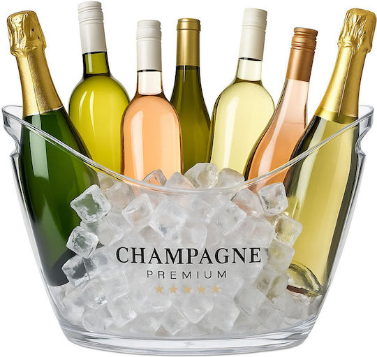 Relaxdays Champagners Simple Din Plastic Transparent 8lt Cu Dimensiuni 25.5x34.5x25cm