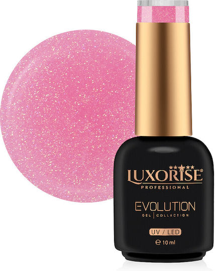 Luxorise Semi-Permanent Gel Nail Polish Paradise Beach Sunset With Glitter 10ml