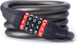 Rockbros Bicycle Lock Cable Lock with Combination / with Key Grey