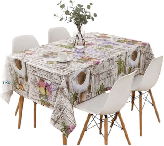 PVC Waterproof Tablecloth 140*240cm Coffee Pattern White